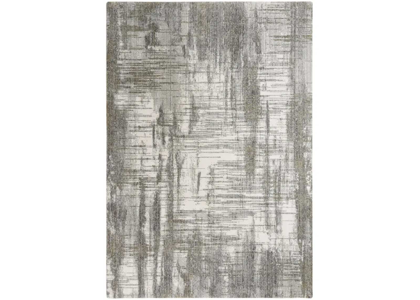 Anatolia Gray Abstract Recycled Polyester 5'2" x 7'9" Rectangle Rug