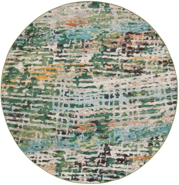 MADISON 454 GREEN  6'-7' x 6'-7' Round Round Rug