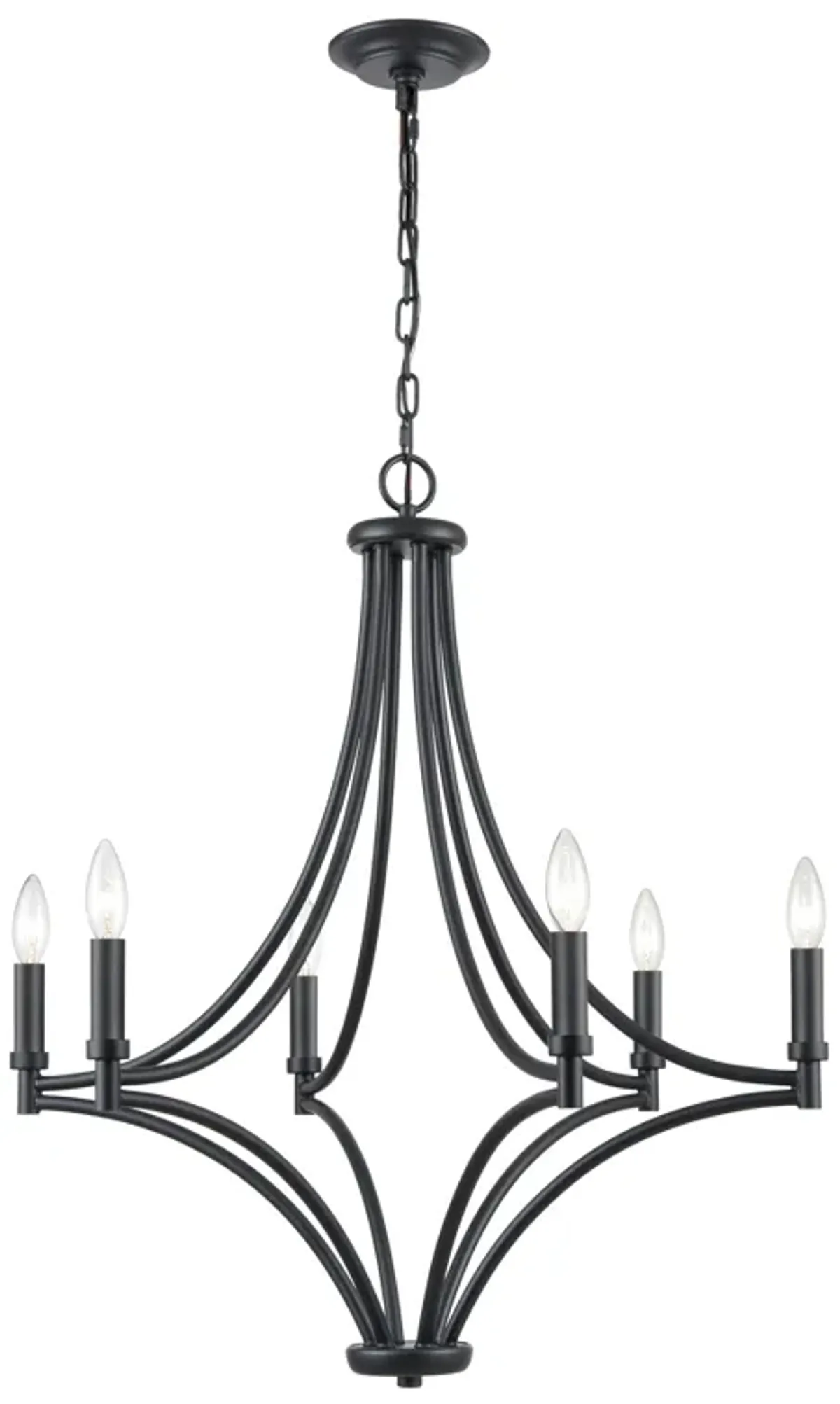 Spanish Villa 26" Wide 6-Light Chandelier - Charcoal