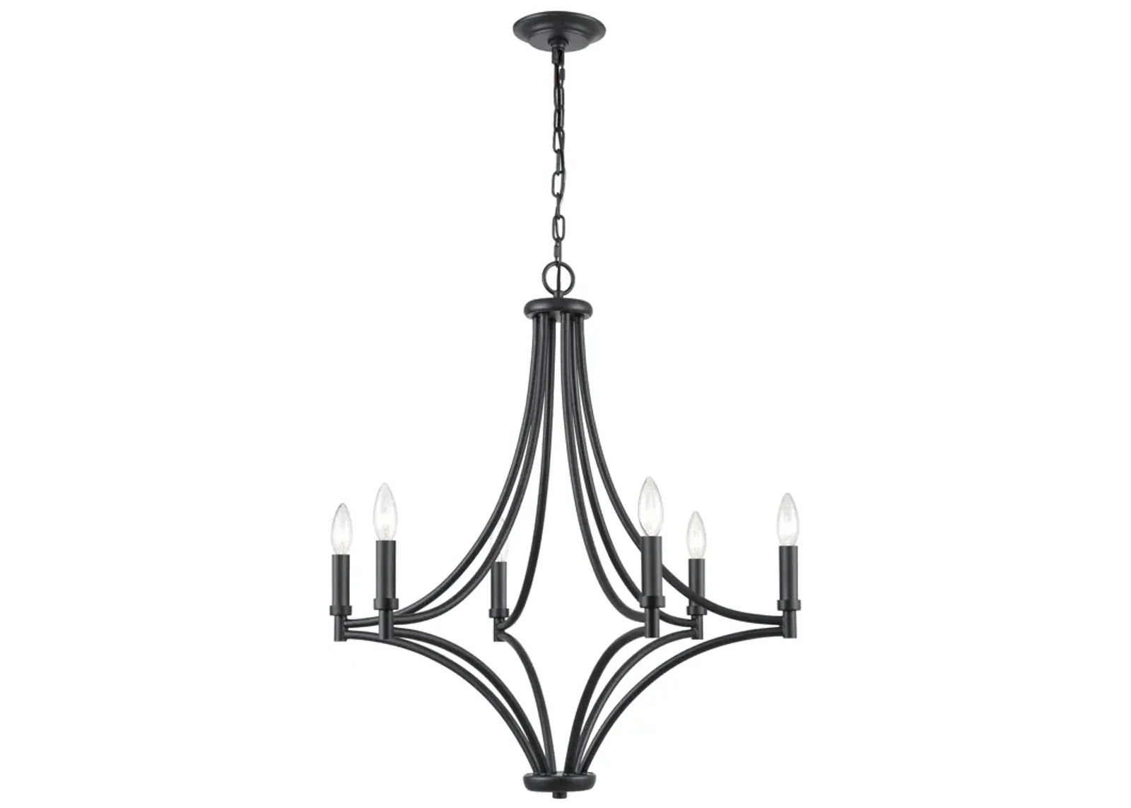 Spanish Villa 26" Wide 6-Light Chandelier - Charcoal