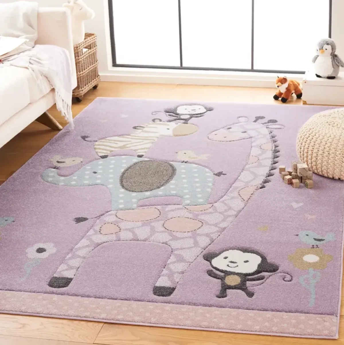 CAROUSEL KIDS 120 PURPLE 3'-3' x 5'-3' Small Rectangle Rug