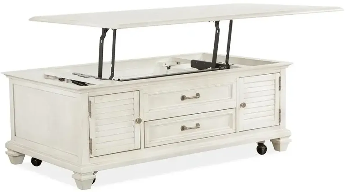 Lift Top Storage Cocktail Table w/Casters