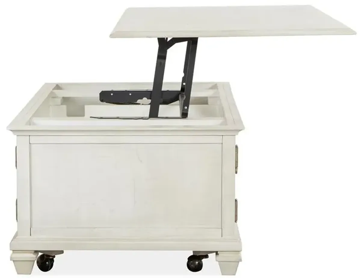 Lift Top Storage Cocktail Table w/Casters