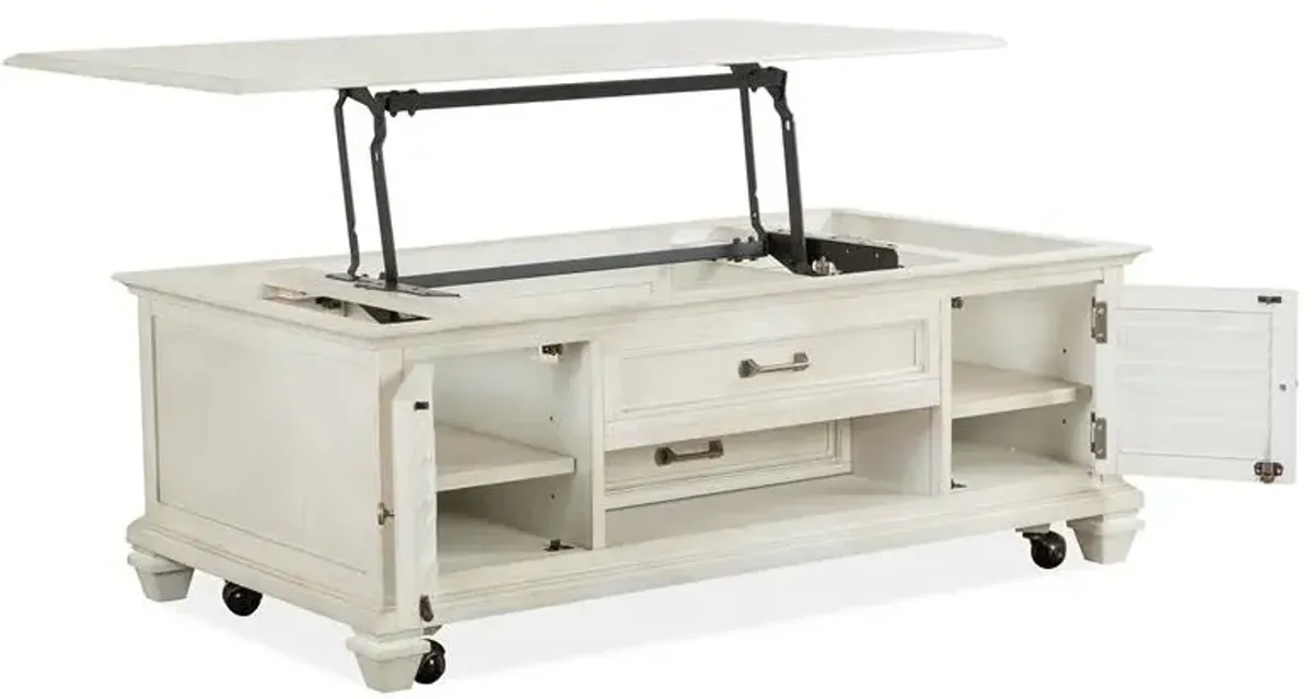 Lift Top Storage Cocktail Table w/Casters