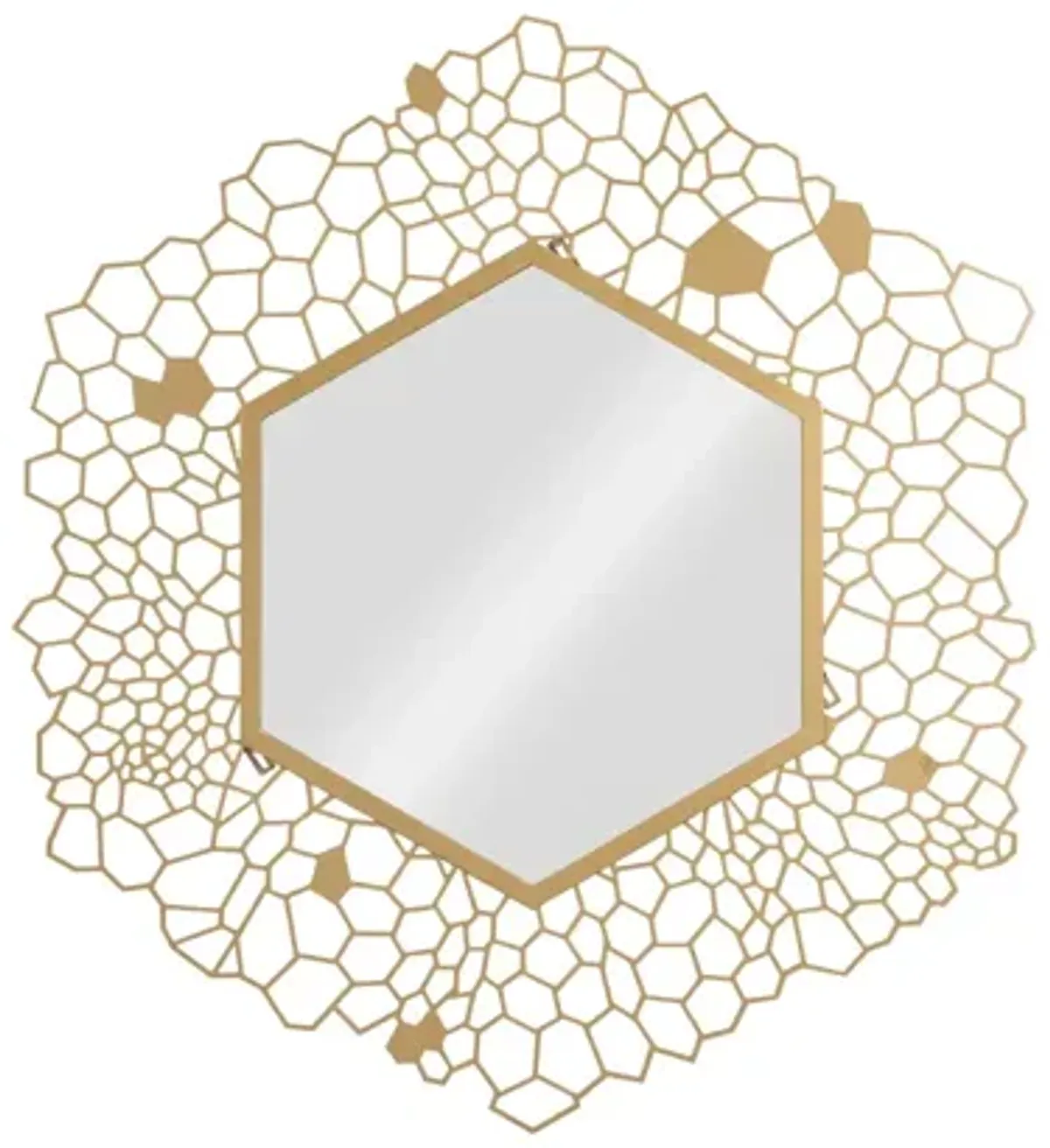 Hexagon Honeycomb Mirror Brass