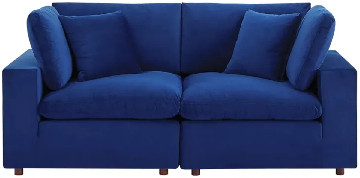 Commix Down Filled Overstuffed Performance Velvet Loveseat