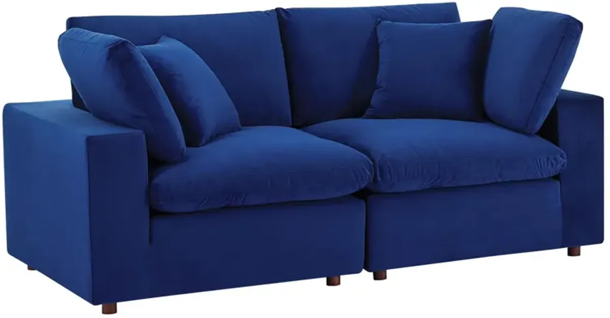 Commix Down Filled Overstuffed Performance Velvet Loveseat