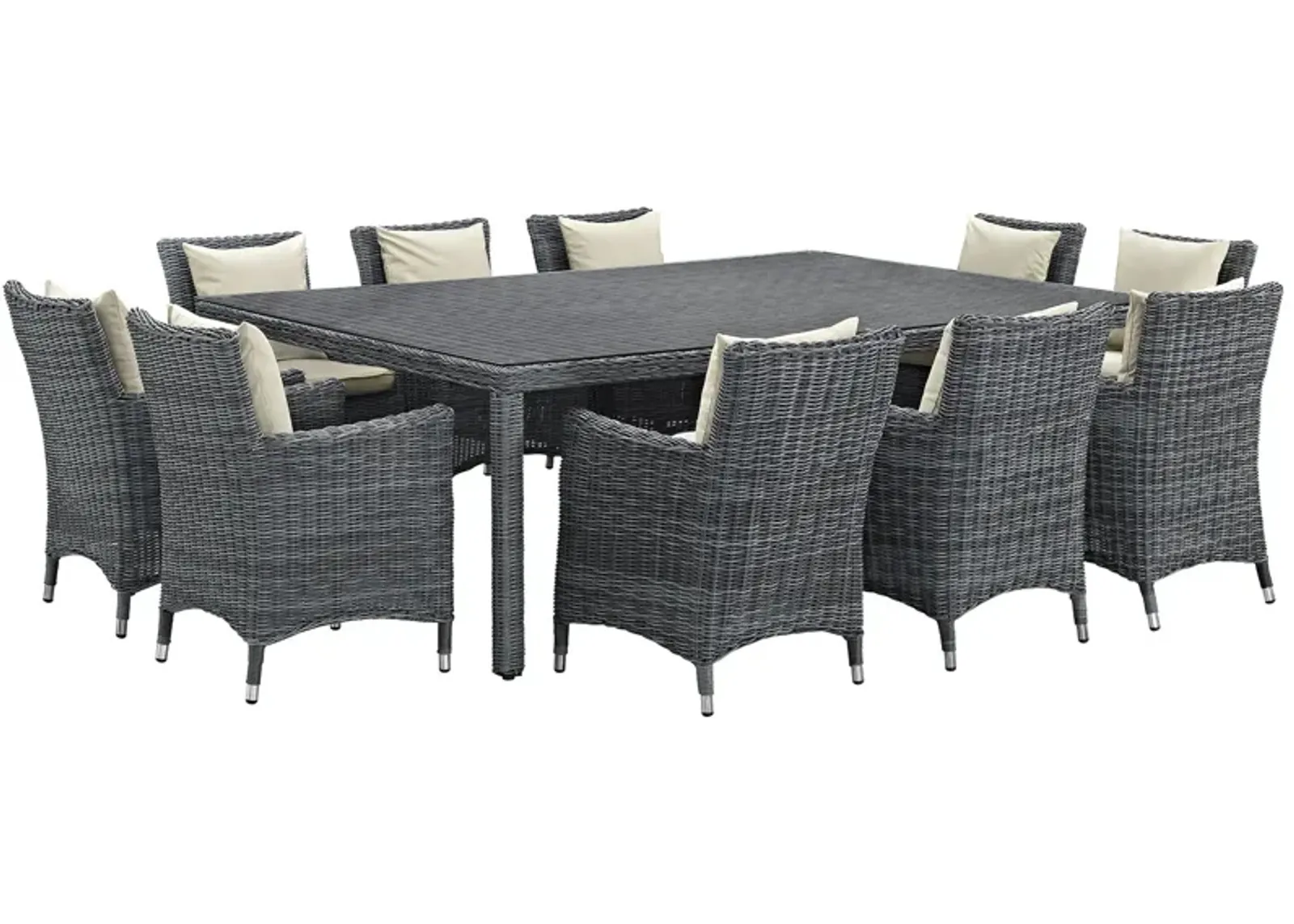 Summon 11 Piece Outdoor Patio Sunbrella® Dining Set