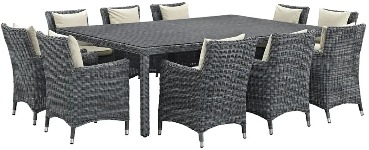 Summon 11 Piece Outdoor Patio Sunbrella® Dining Set