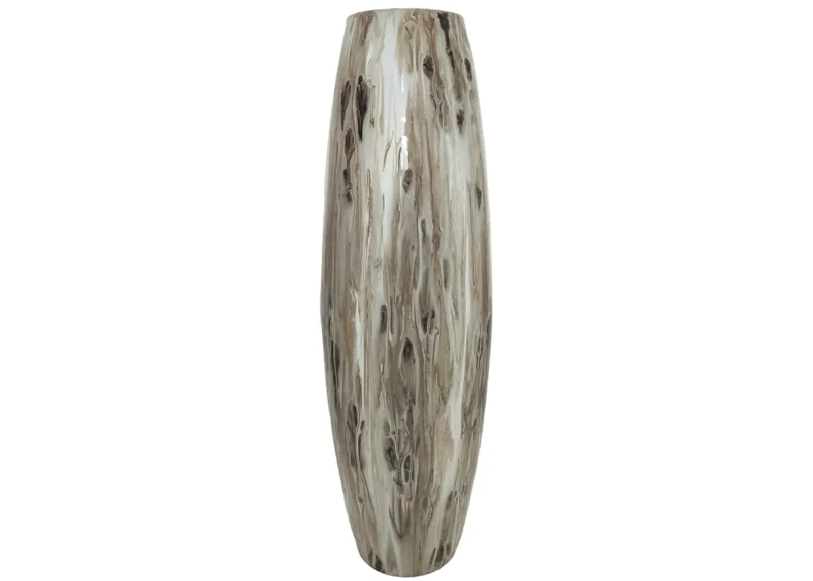 31" Curved Glass Vase Neutral Drip Finish, Multi