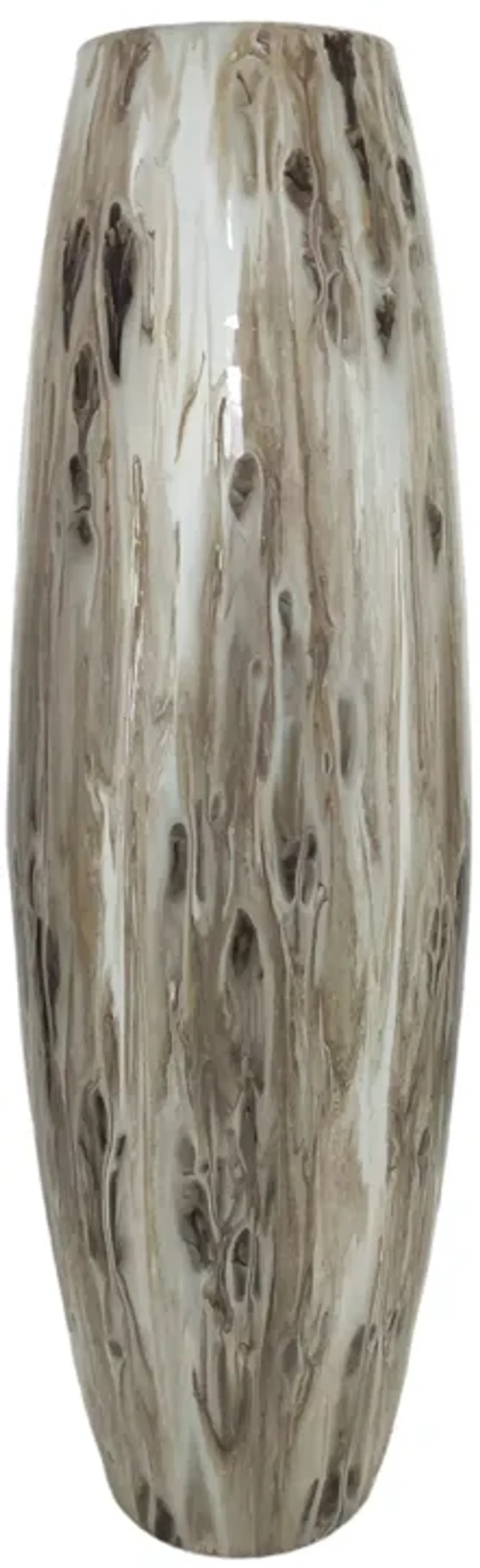 31" Curved Glass Vase Neutral Drip Finish, Multi