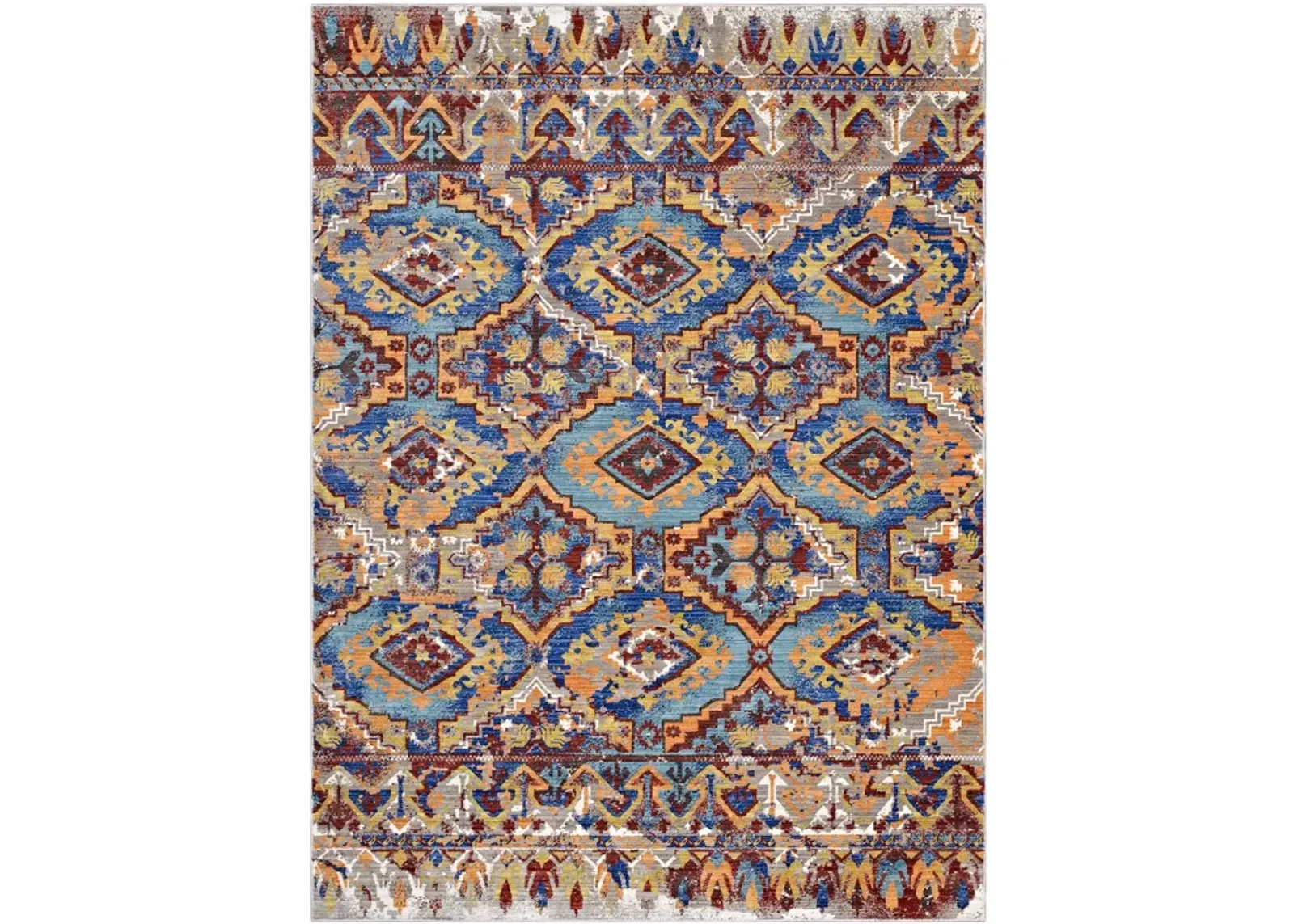 Centehua Distressed Southwestern Aztec 8x10 Area Rug