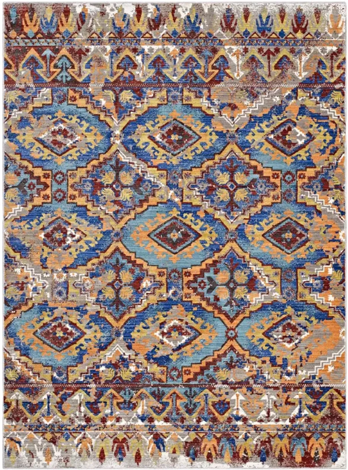 Centehua Distressed Southwestern Aztec 8x10 Area Rug