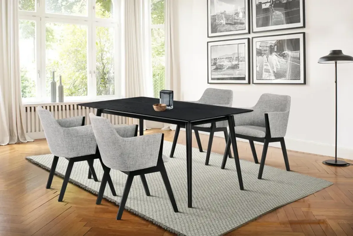 Westmont and Renzo Grey and Black 5 Piece Dining Set