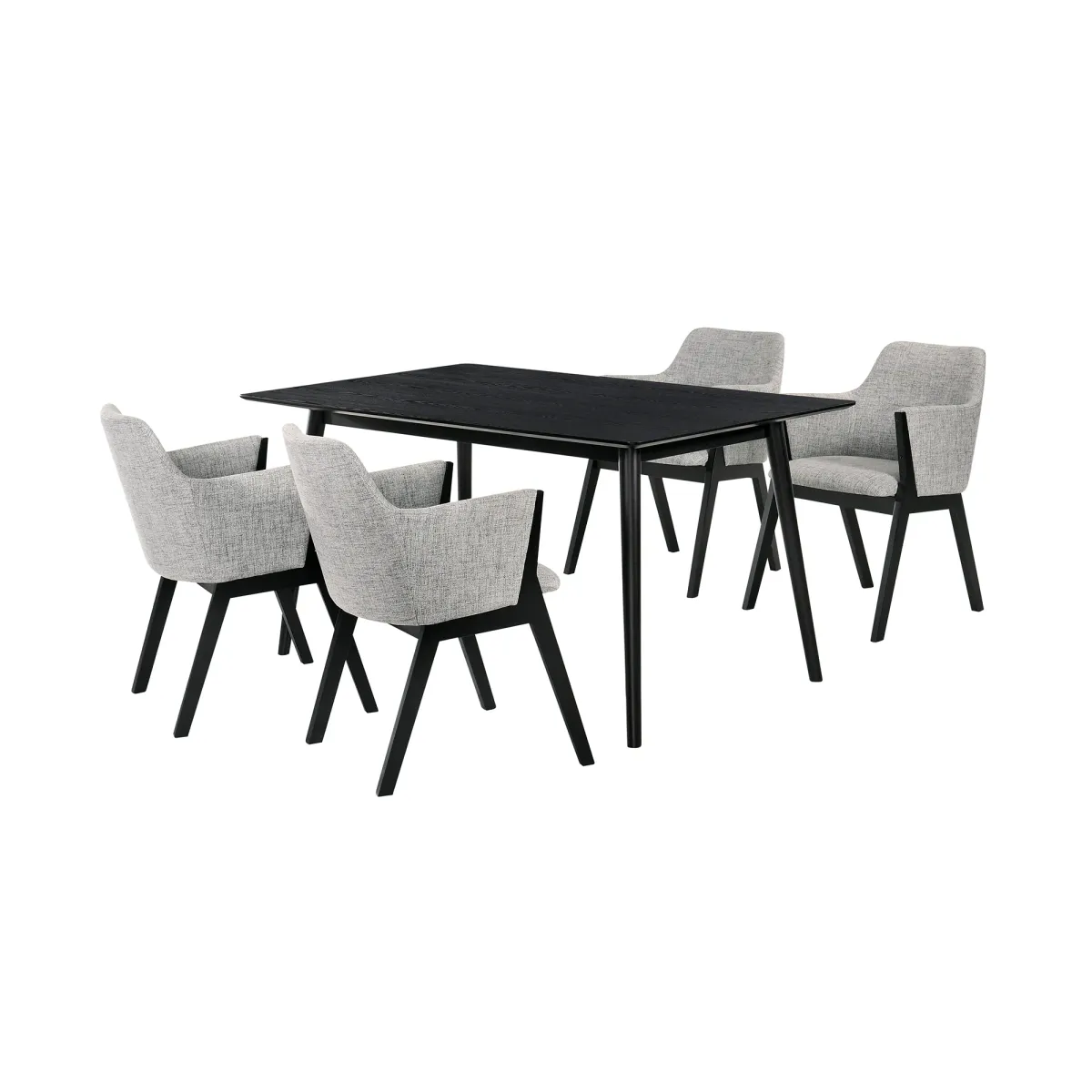 Westmont and Renzo Grey and Black 5 Piece Dining Set