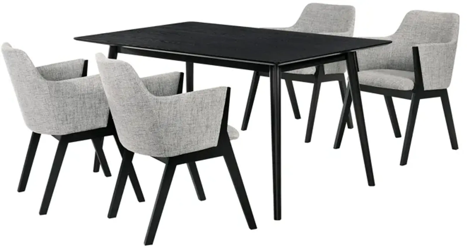 Westmont and Renzo Grey and Black 5 Piece Dining Set