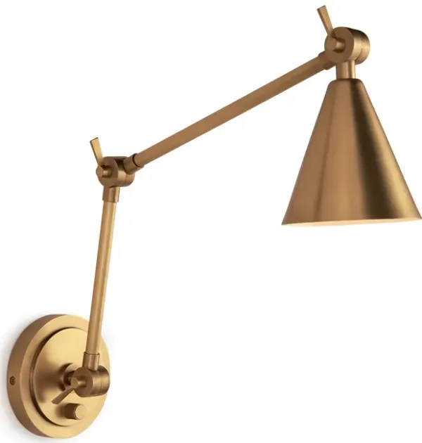 Sal Task Sconce (Natural Brass)