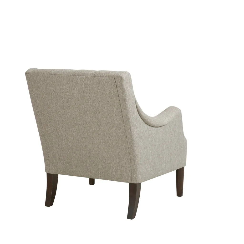 Madison Park Qwen Beige Button Tufted Accent Chair