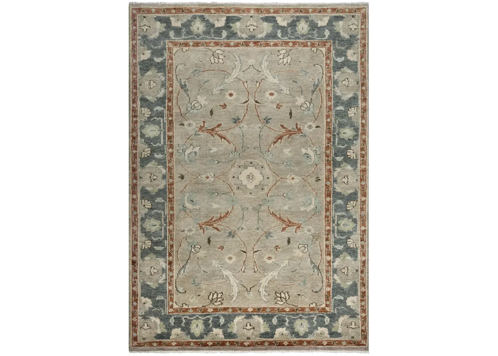 Belmont Lt. Blue  Hand Spun Wool 2' x 3'  Rectangle Rug