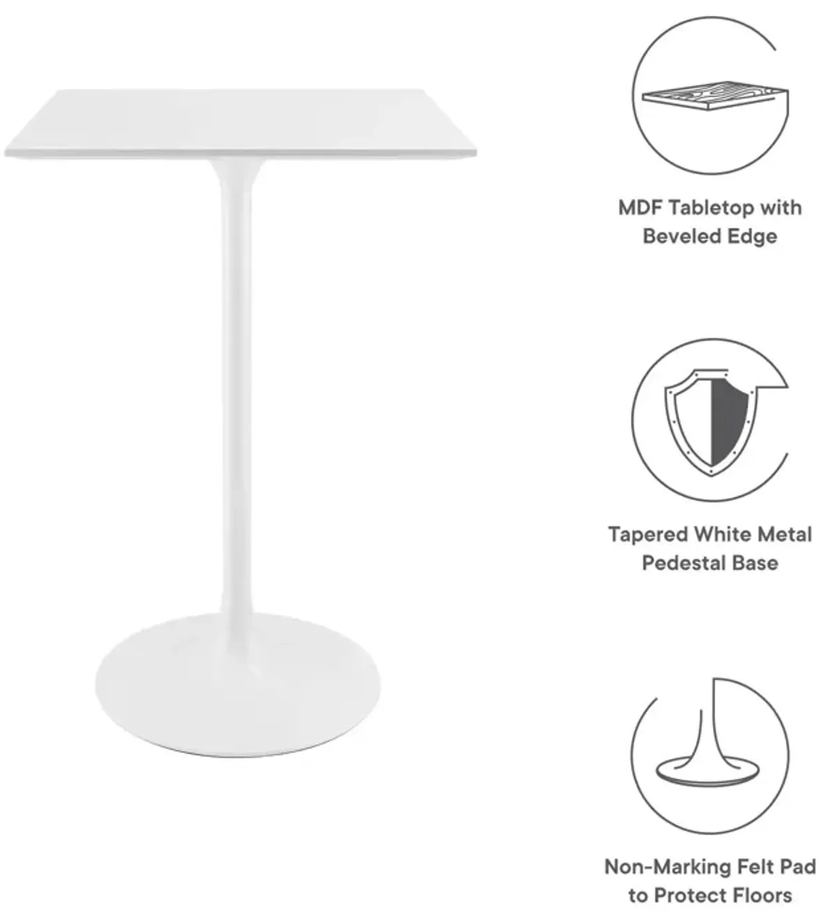 Lippa 28" Square Bar Table