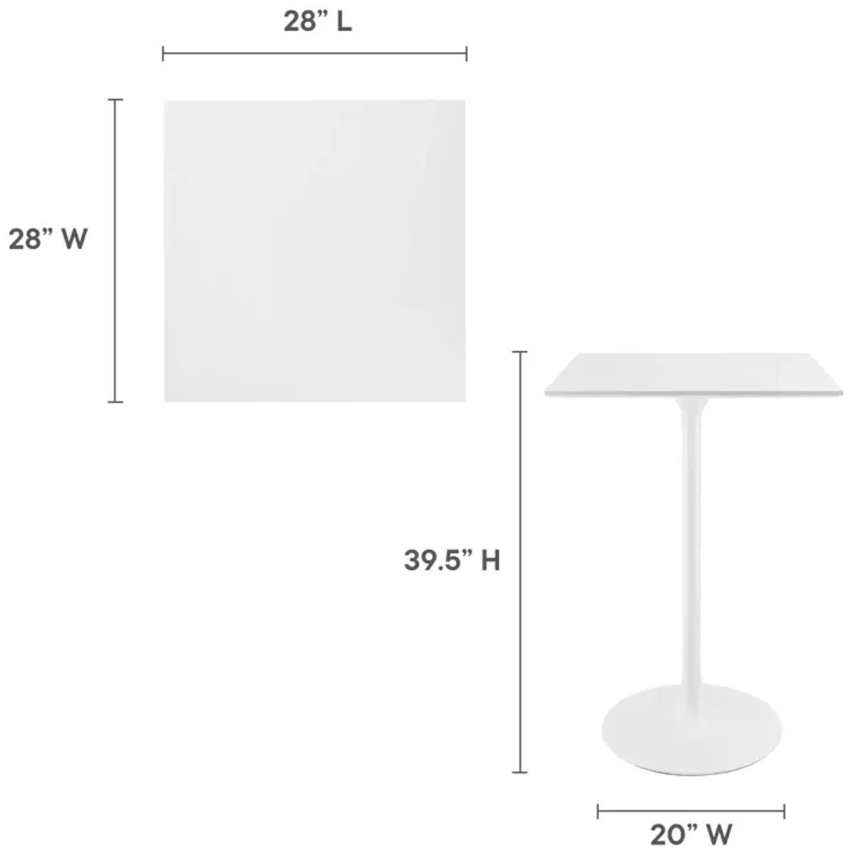 Lippa 28" Square Bar Table