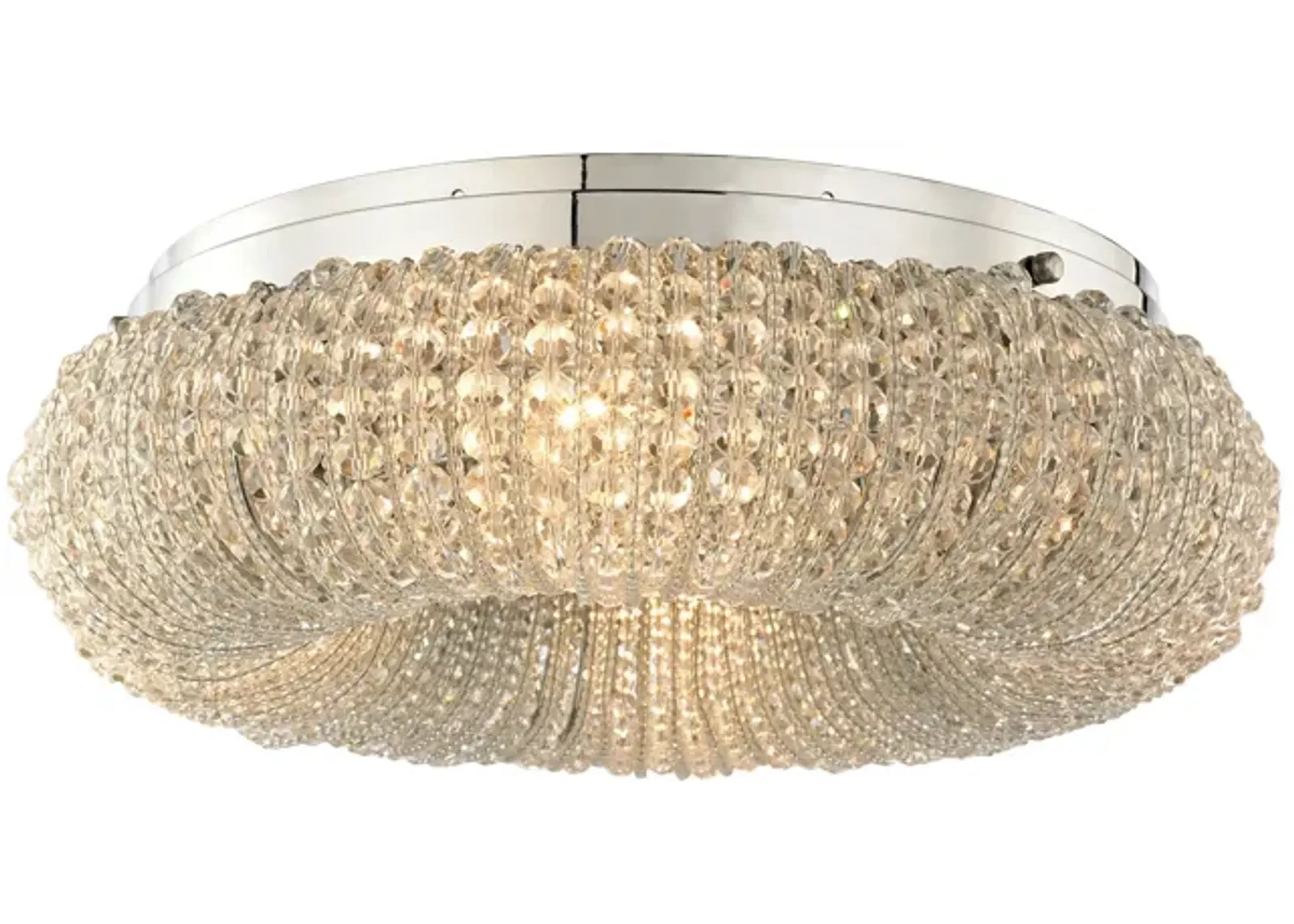 Crystal Ring 13" Wide 4-Light Semi Flush Mount - Polished Chrome