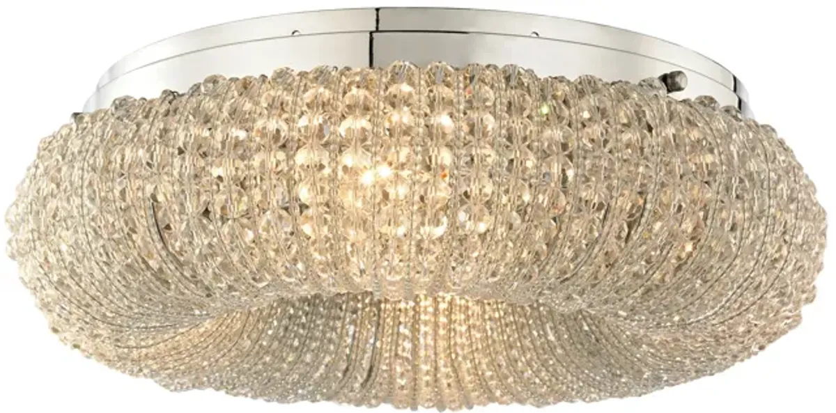 Crystal Ring 13" Wide 4-Light Semi Flush Mount - Polished Chrome