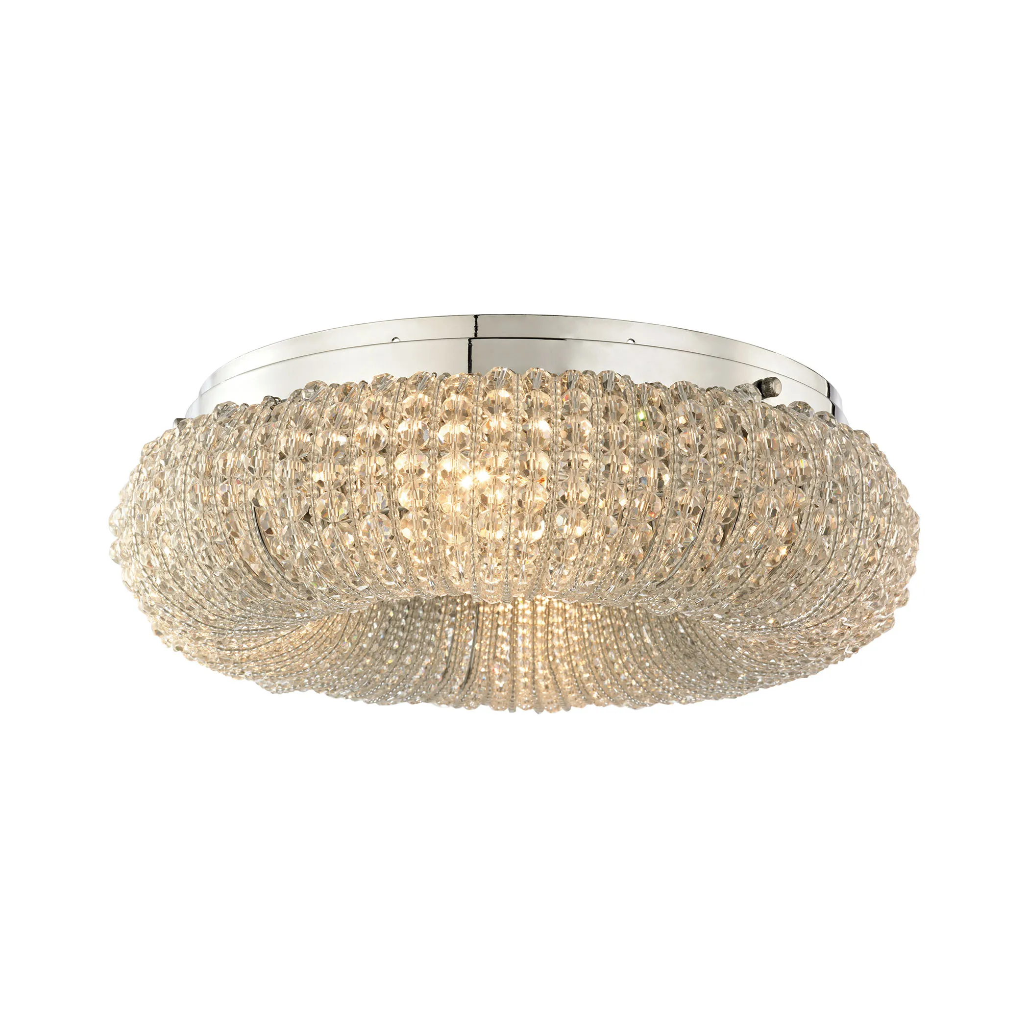 Crystal Ring 13" Wide 4-Light Semi Flush Mount - Polished Chrome