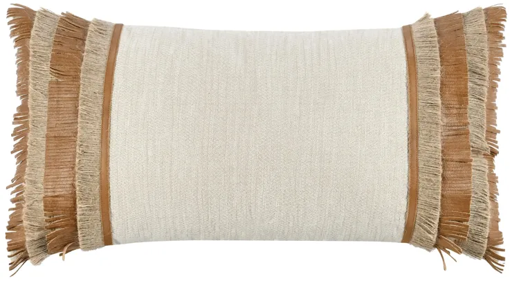 Pottery 14"x26" Cotton Fabric Throw Pillow, Chestnut/Natural