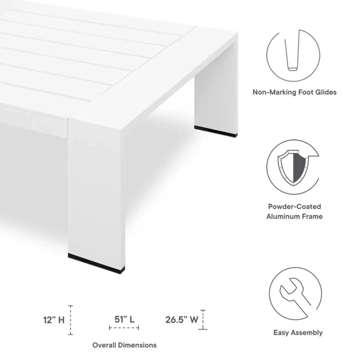 Tahoe Outdoor Patio Powder-Coated Aluminum 4-Piece Set