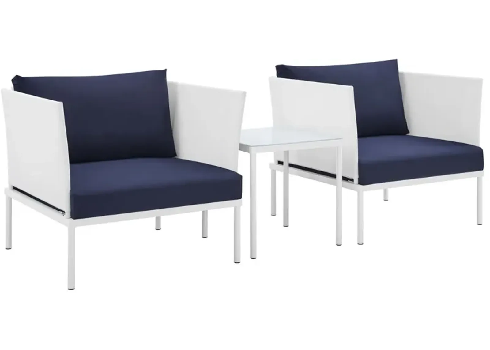 Harmony 3-Piece  Sunbrella® Outdoor Patio Aluminum Seating Set