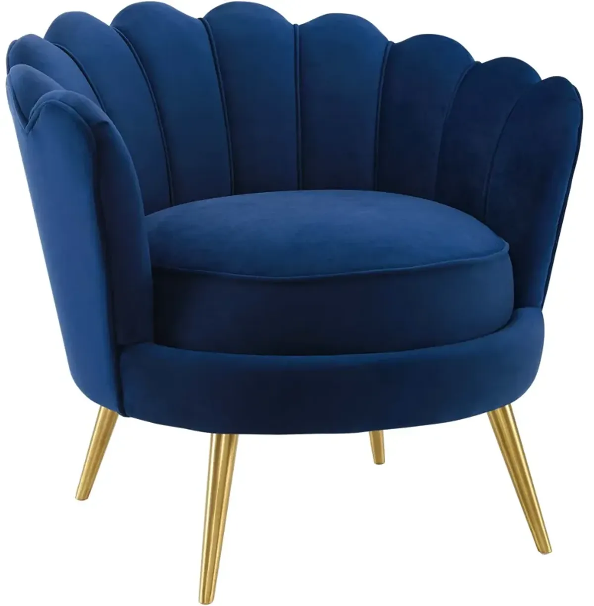 Admire Scalloped Edge Performance Velvet Accent Armchair