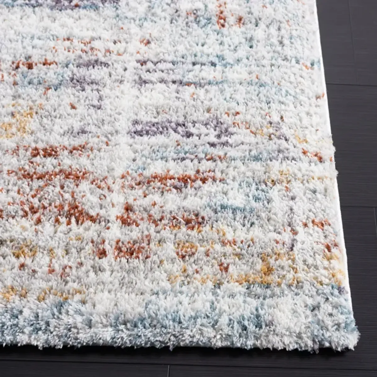 BERBER SHAG 569 BLUE RUST  2'-3' x 14' Runner Rug