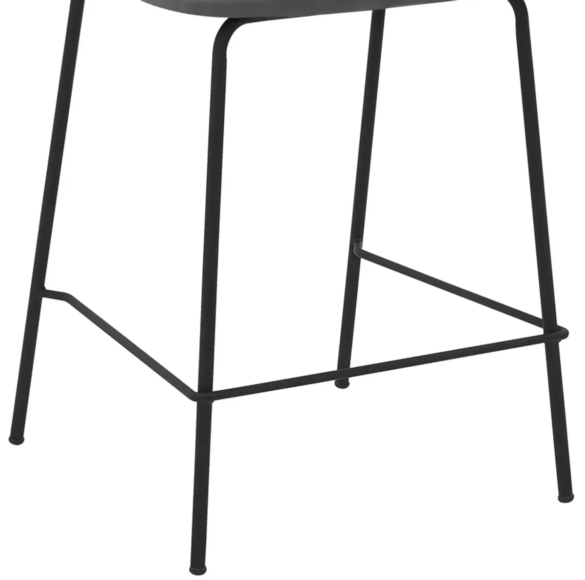 Carlo 26" Gray Faux Leather and Black Metal Counter Height Bar Stool