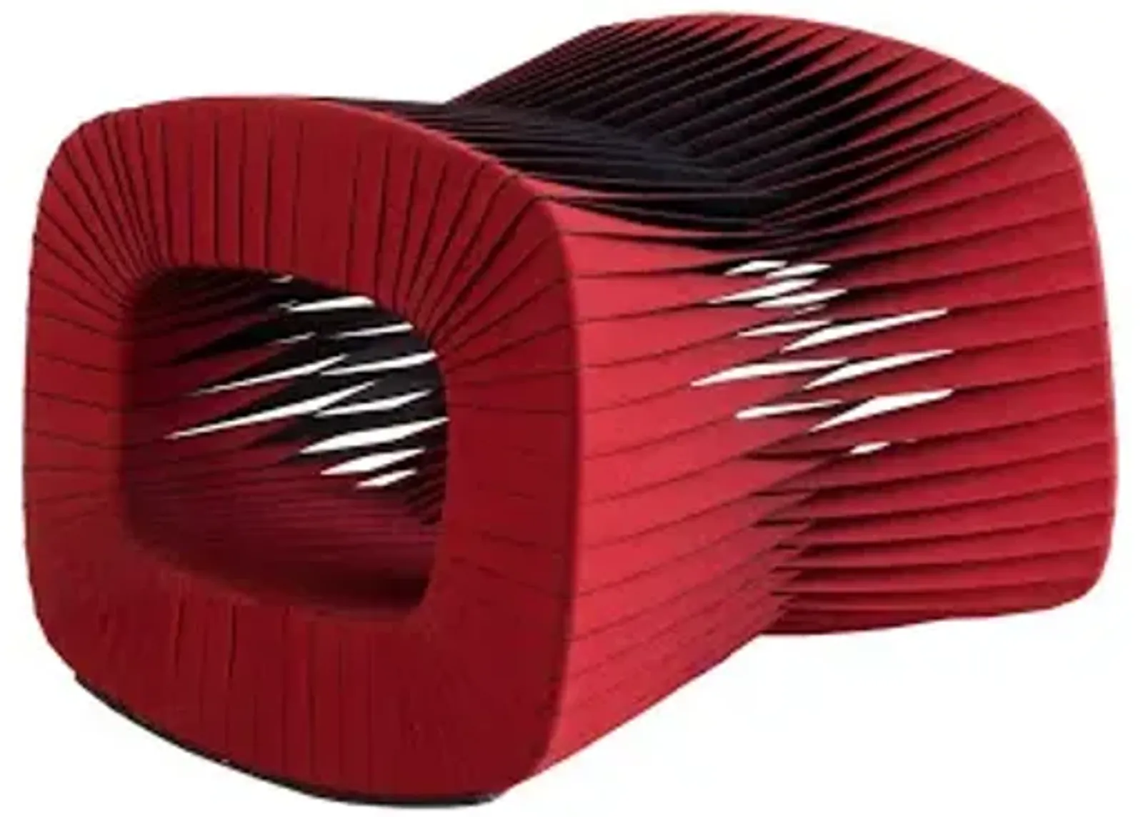 seat belt ottoman, red