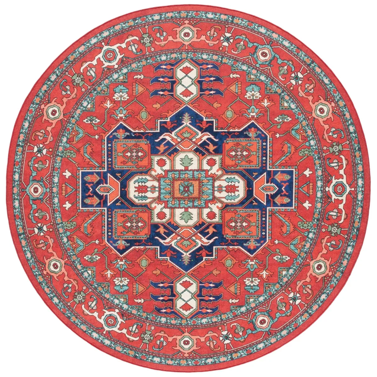 ORLANDO 758 RED  6'-7' x 6'-7' Round Round Rug