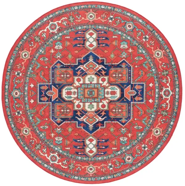 ORLANDO 758 RED  6'-7' x 6'-7' Round Round Rug