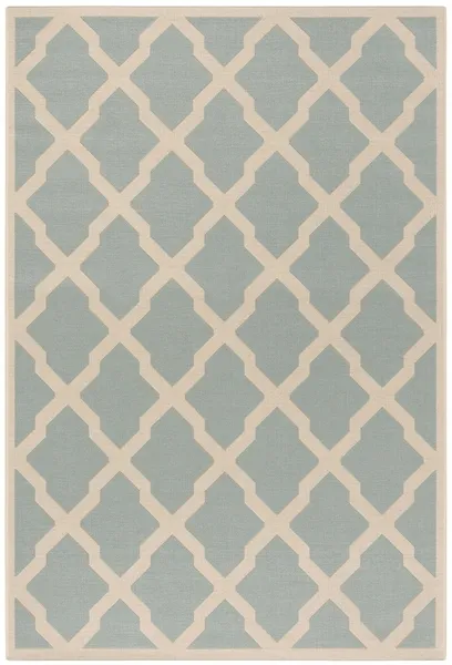 Safavieh BEACH HOUSE Collection BHS122K-4 Aqua / Cream 4' X 6'