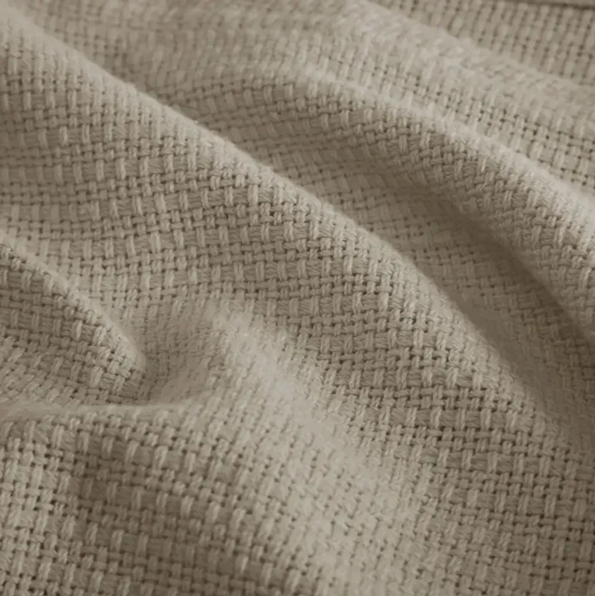 Madison Park Freshspun Basketweave Khaki Cotton Blanket