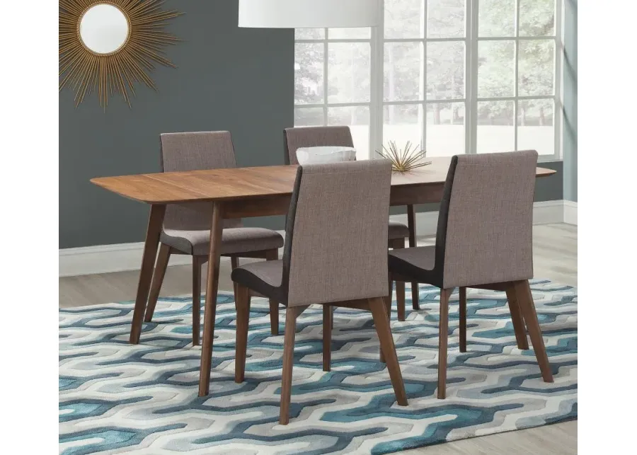 Redbridge 5-piece Dining Room Set Natural Walnut and Grey