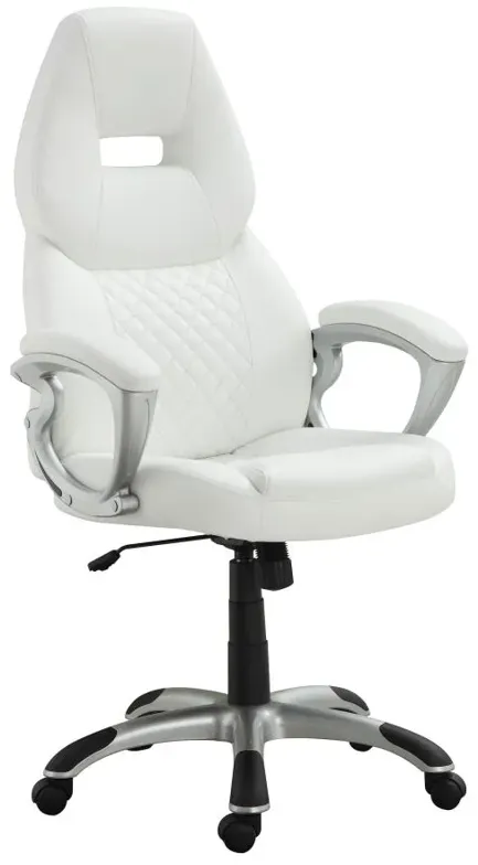 Bruce Adjustable Height Office Chair White and Silver