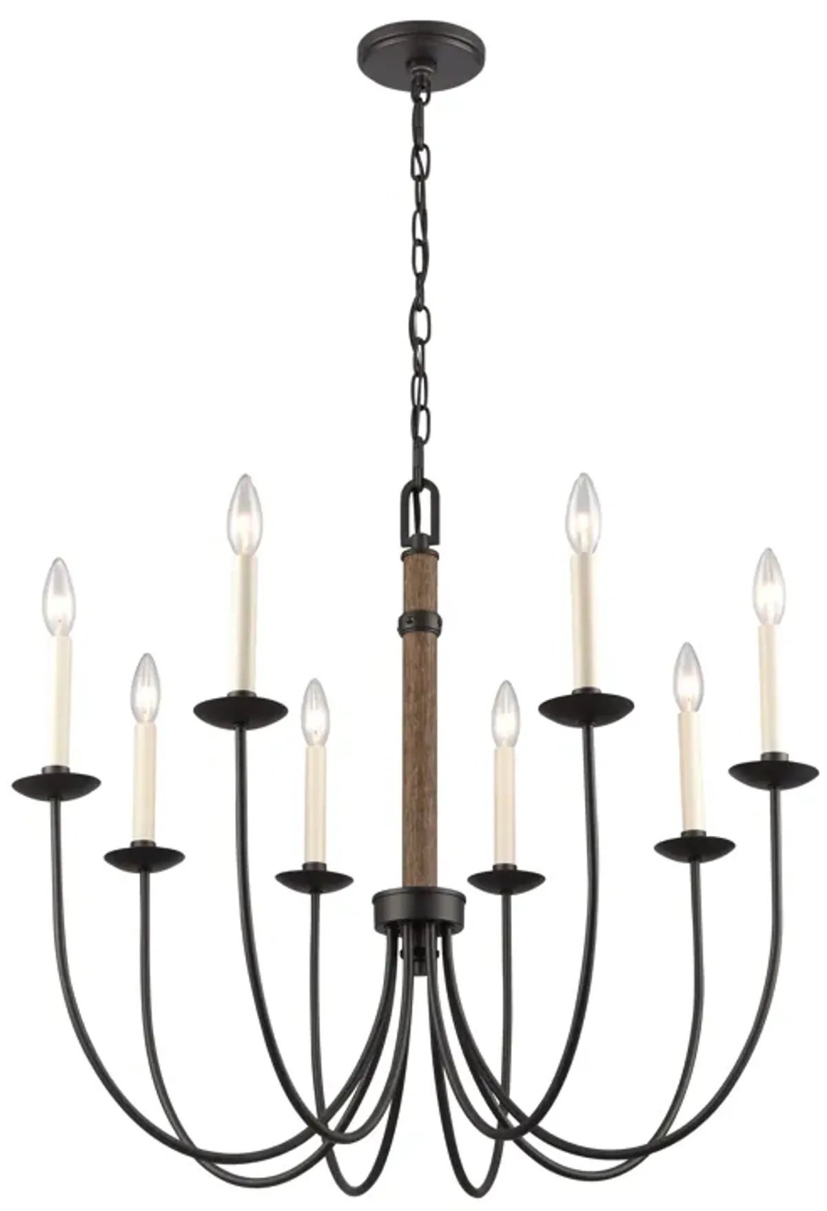 Neville 28'' Wide 8-Light Chandelier - Charcoal Black