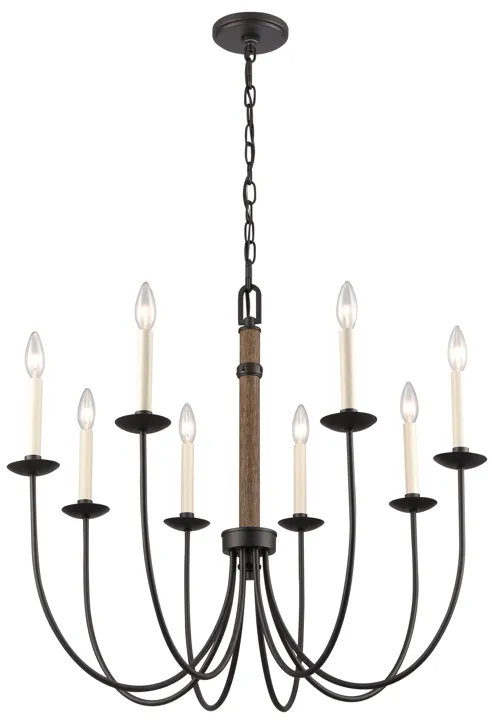 Neville 28'' Wide 8-Light Chandelier - Charcoal Black