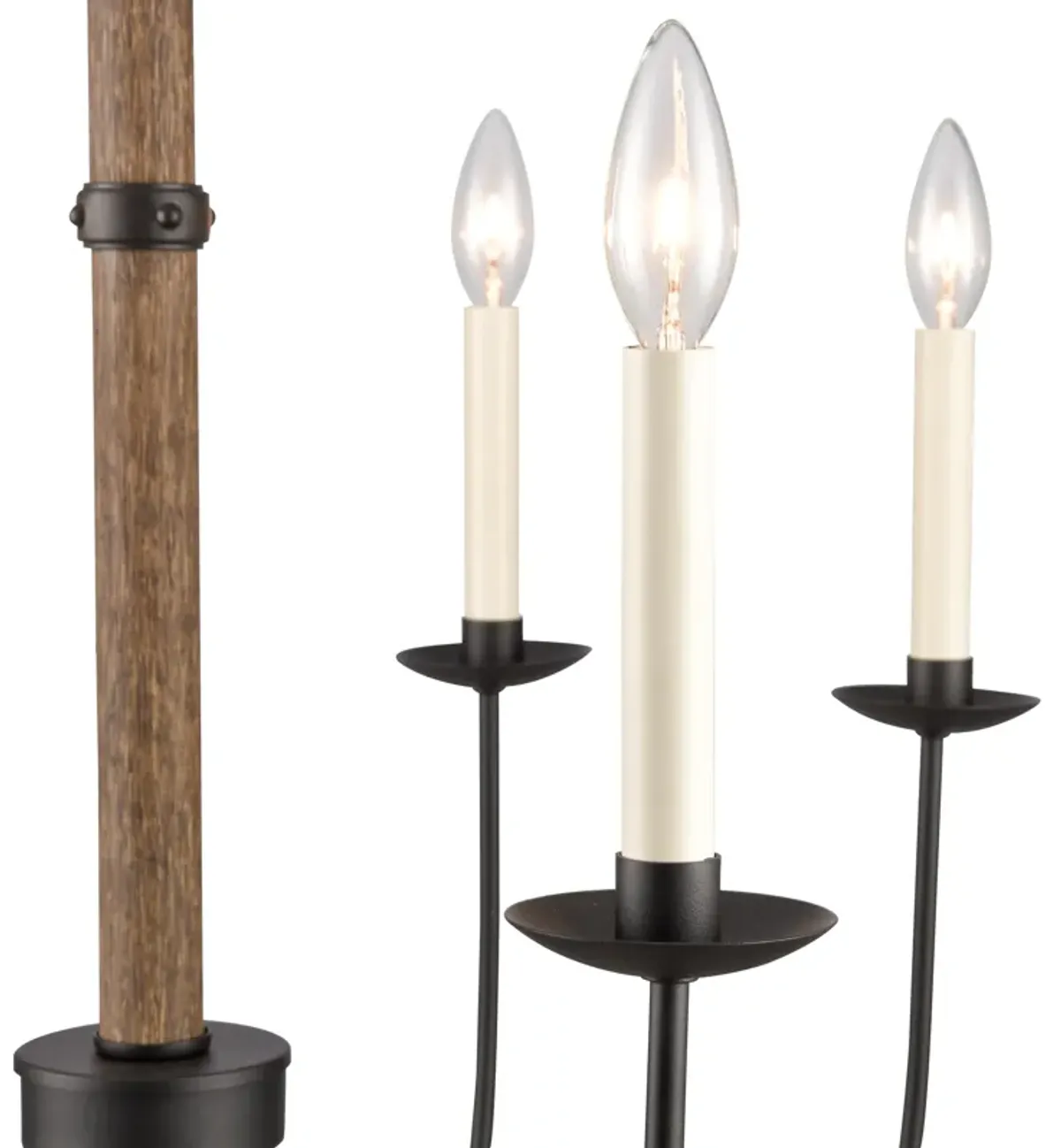 Neville 28'' Wide 8-Light Chandelier - Charcoal Black