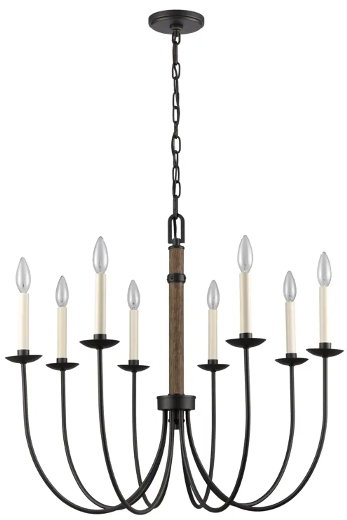 Neville 28'' Wide 8-Light Chandelier - Charcoal Black