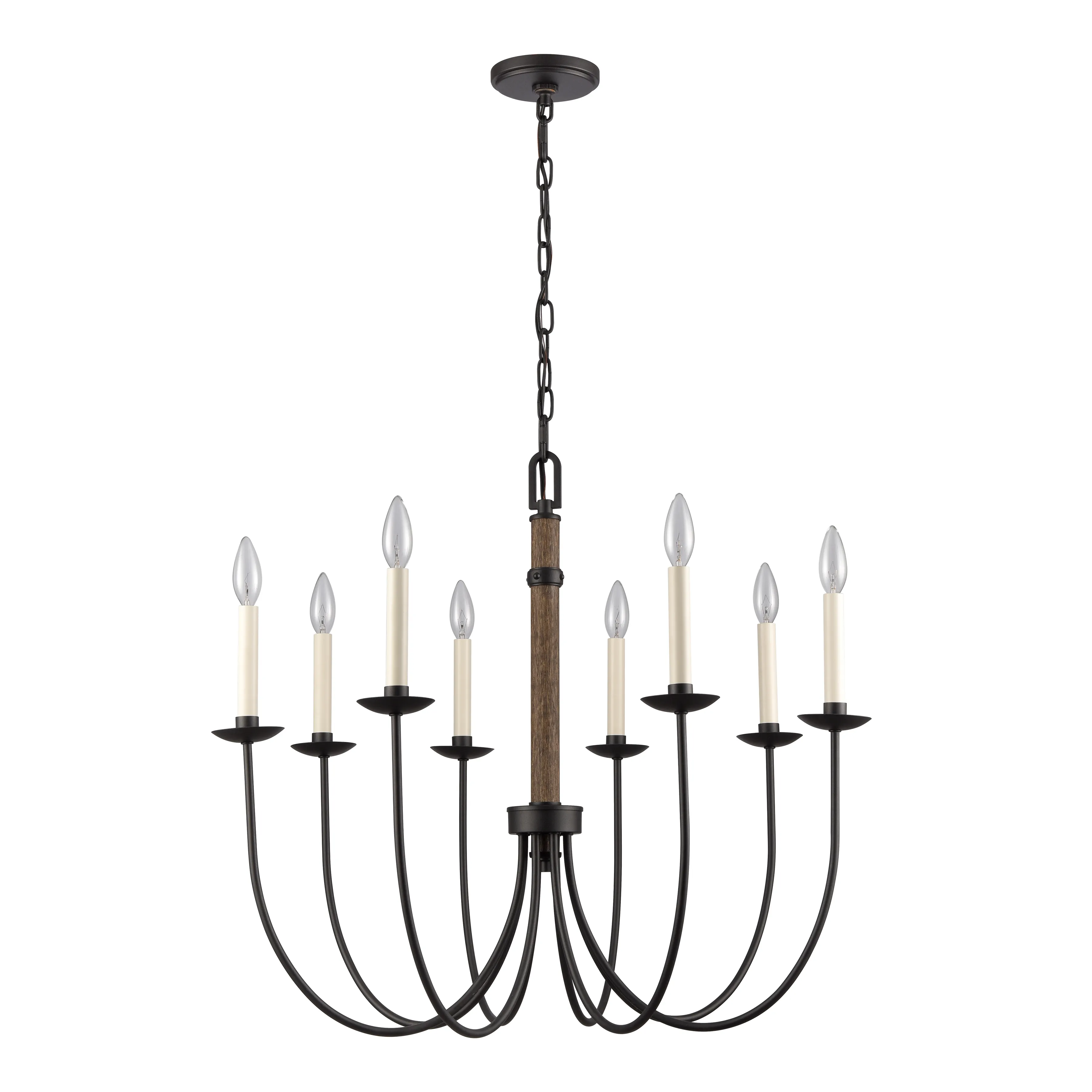 Neville 28'' Wide 8-Light Chandelier - Charcoal Black