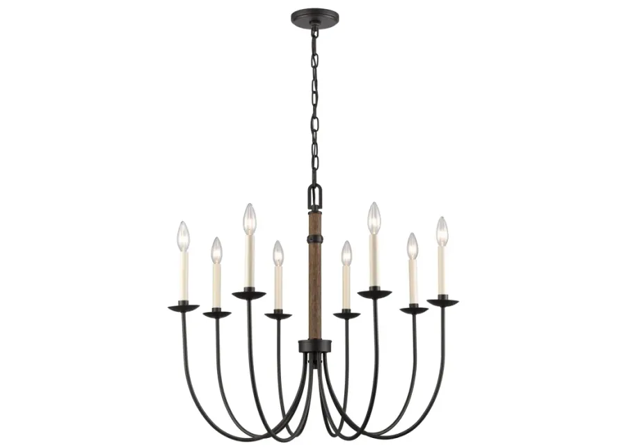 Neville 28'' Wide 8-Light Chandelier - Charcoal Black