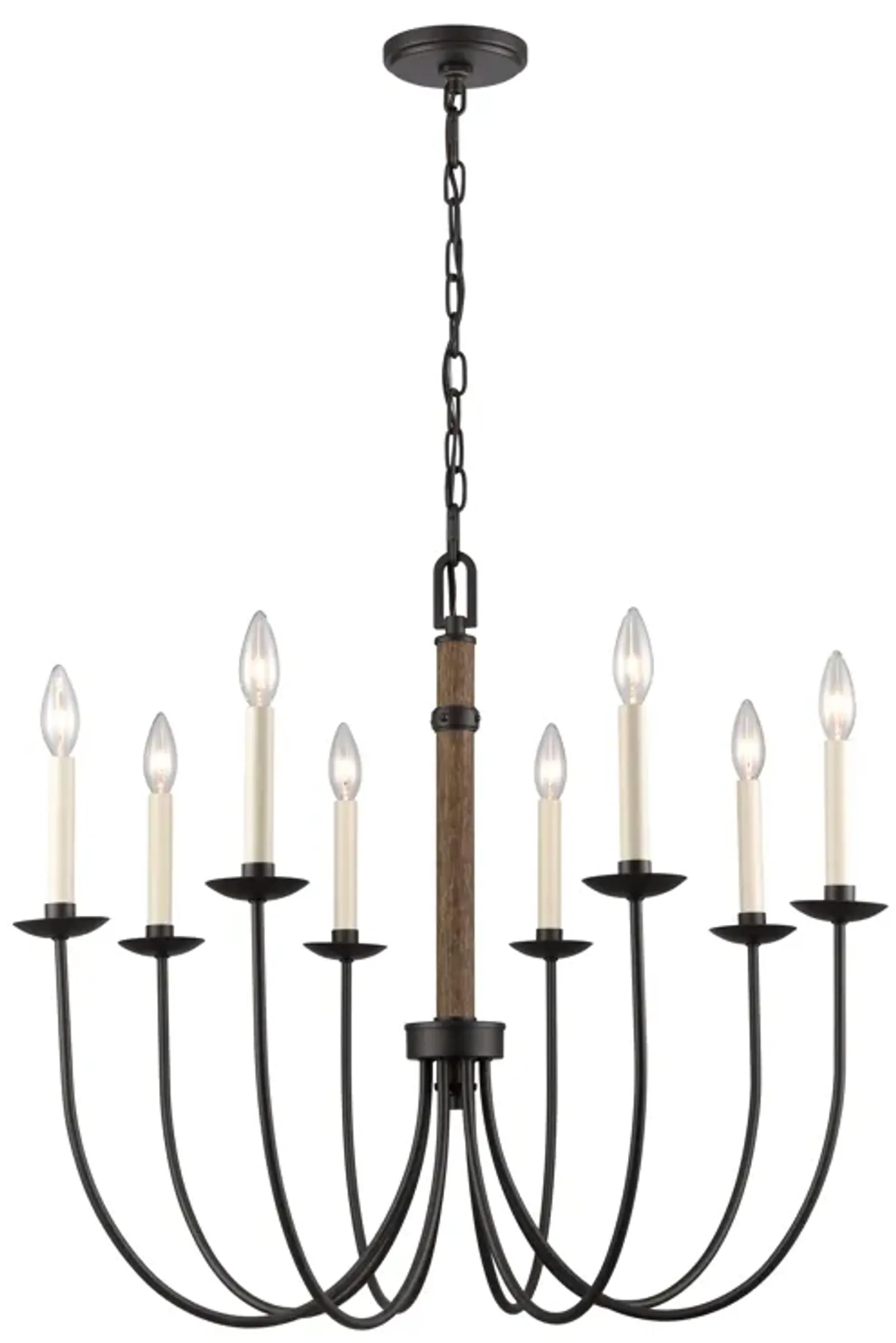 Neville 28'' Wide 8-Light Chandelier - Charcoal Black