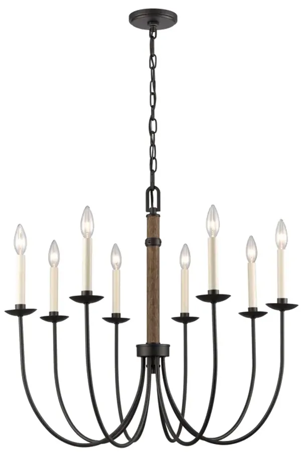 Neville 28'' Wide 8-Light Chandelier - Charcoal Black