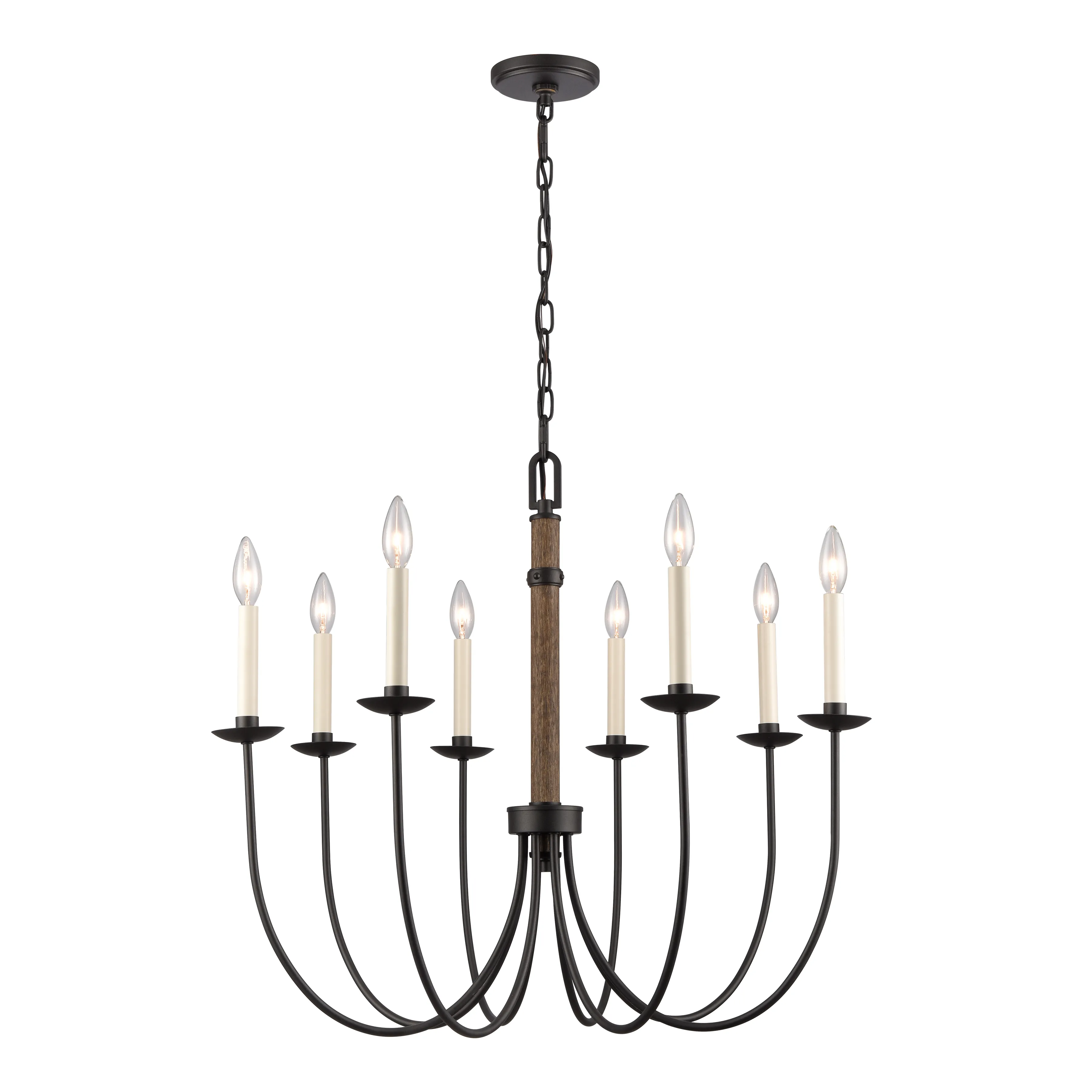 Neville 28'' Wide 8-Light Chandelier - Charcoal Black